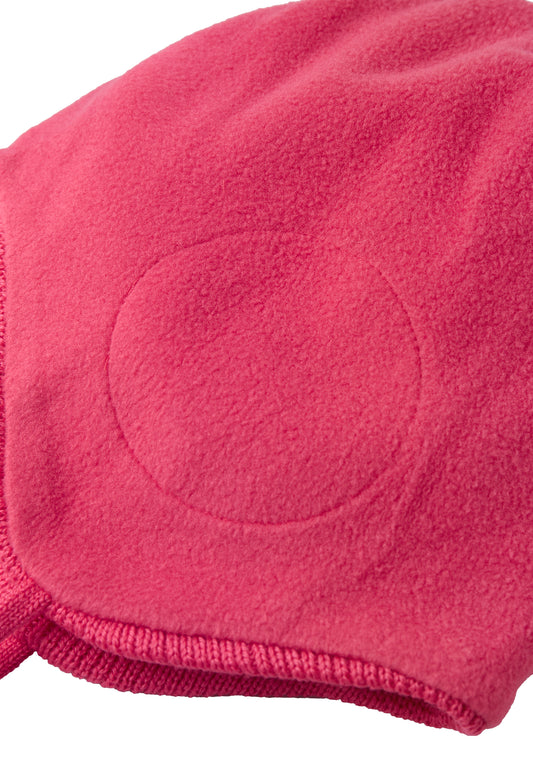Reima Mädchen-Mütze mit Bändel<br> Piponen <br>Gr. 48 <br>innen hautfreundliches Fleece<br> aussen warme, wasserabweisende Merino-Wolle<br>Windstopper-Membrane im Ohrbereich